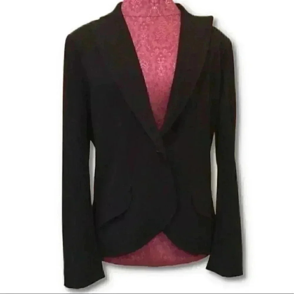 Max Studio Jacket Black One Button Blazer Size 0 - image 6